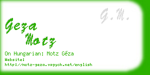 geza motz business card